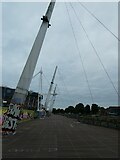 ST1776 : Walkway with suspension beams and cables, Cardiff Arms Park by David Smith