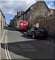 DPD van and driver, High Street, Bruton