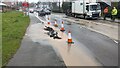 Burst water main (again) on the A458 in Cross Houses