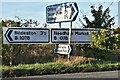 Great Bricett: Road sign on the B1078