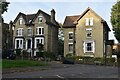 Houses overlooking small green on Belvedere Road