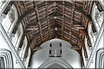 TF8709 : Necton, All Saints Church: The angel roof, western end by Michael Garlick