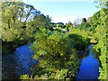 Whiteadder Water looking upstream from the bridge near Edrom