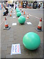 Painted balls in the street