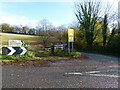 Junction of the single track road to Penterry with the A466, St Arvans