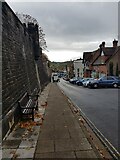 TQ0107 : Upper High Street with Castle Wall, Arundel by Jeff Gogarty