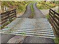 Cattle grid at the junction of road and footpath, Capel Curig