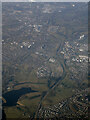 The M77 motorway from the air