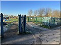SJ9323 : East entrance to Coton Fields Allotments by Jonathan Hutchins