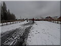 Snowy Railway Path