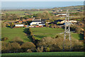 Pastures, pylon and Lansenwith, Stithians