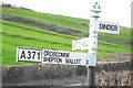 Direction Sign - Signpost by the A371, St Cuthbert Out parish