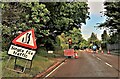 Road works in Westfield Lane north of Maplehurst Wood