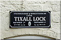 Sign board by Tixall Lock in Staffordshire