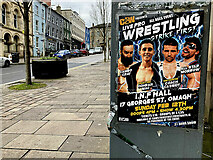 H4572 : Wrestling poster, High Street, Omagh by Kenneth  Allen
