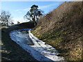 SD5292 : Kendal Castle moat, frozen by Christine Johnstone