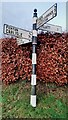 Cumberland County Council finger signpost at crossroads north of Faugh