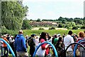 Spectators at 2022 platinum jubilee event, Station Road, Robertsbridge