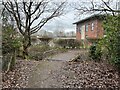 Footbridge over ditch into business park