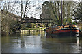 Bridge and boat at Church Island, Staines