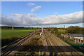 TF1503 : The East Coast Main Line (right set of tracks) and Birmingham-Stansted line (left set) from Marholm Crossing footbridge by Tim Heaton