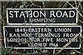 Burston and Shimpling: Road sign and information plate