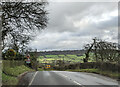 Steep downhill and sharp bend on the A373, heading east