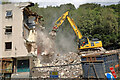 Demolition work at Langlee, Galashiels