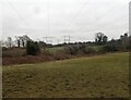 Lines of pylons seen from near Holwood Farm