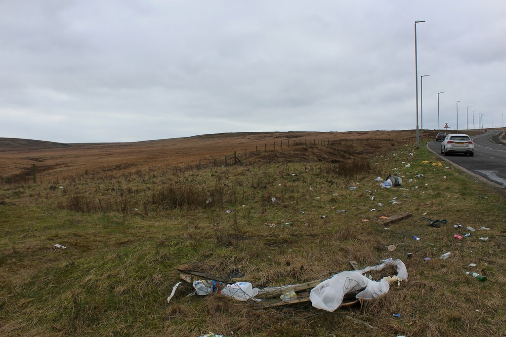 Litter at Junction 22 © Chris Heaton :: Geograph Britain and Ireland