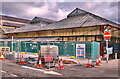 Market Hall with road works