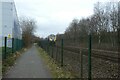 Cycle path and railway lines