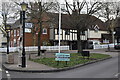 Traffic island in the old village centre, Farnborough