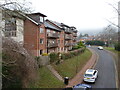 Orchard Lane, Ledbury from Queens Walk bridge