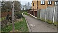 Signage for the public footpath to Babbinswood