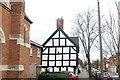 View of the side of a Tudor house on West Street