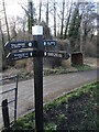 Guidepost where the Cotswold Way meets the canal path