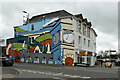 A mural on the side of a building on the corner of Belle Meadow Road and Litchdon Street