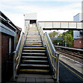 Steps up to Leominster railway station footbridge