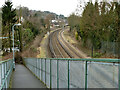 Caterham Valley footpath 29 descending from railway footbridge