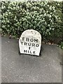 Old Milestone by the A390 in Highertown, Truro