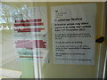 Two Notices inside the Driving Test Centre, Lichfield