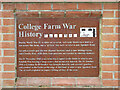 College Farm Estate history plaque (reverse)