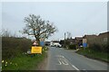 Road closure notice in Huby