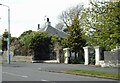 Blacklands Lodge and gate piers