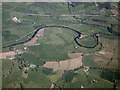 Llandowlais and the River Usk from the air