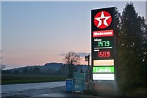 SO7219 : Petrol  station entrance on the A40, Huntley by David Howard