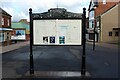 Notice board in Stanley town centre