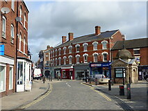 SK0933 : Market Street approaching Market Place, Uttoxeter by Ruth Sharville