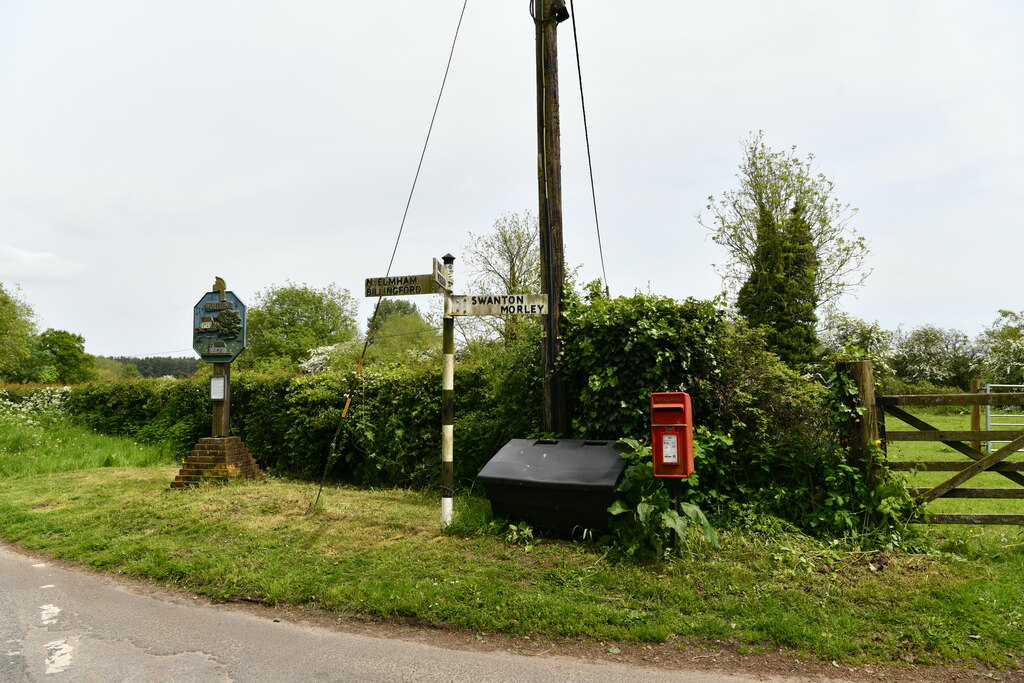 Worthing: Village Sign And Postbox © Michael Garlick :: Geograph ...